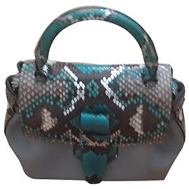 Lancel Nano Charlie Python Gris Azul Claro Gris Azul claro