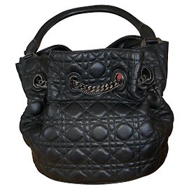 Borsa a secchiello Christian Dior Chri-Chri in pelle nera Nero