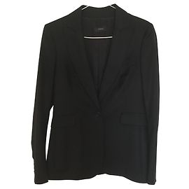 Joseph Pantsuit Black Wool Tuxedo Style Black