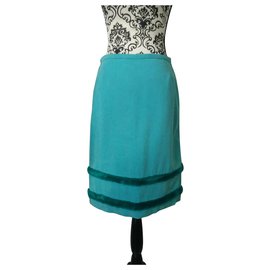Falda Versace de nubuck turquesa Turquesa