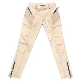 Vaqueros Biker Pierre Balmain Gris Crema Gris Crudo
