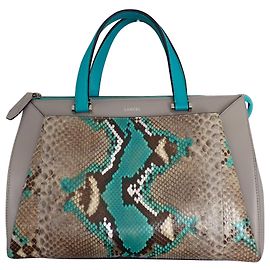 Lancel lison Gris Imprimé python Marron clair Turquoise