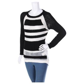 Sandro Pullover Schwarz Weiß Schwarz Weiß