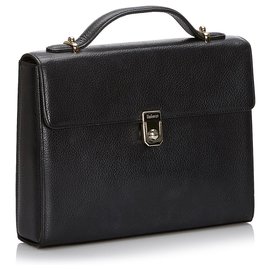 Burberry-Burberry Black Leather Briefcase-Black