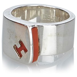 Hermès-Hermes Prata Anel de prata para doces-Prata,Laranja