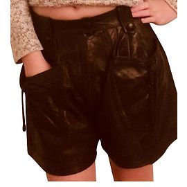 Giorgio Lambskin Shorts Black Black