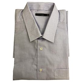Camisa Pierre Cardin Masculina de Algodão Roxa Xadrez Roxo