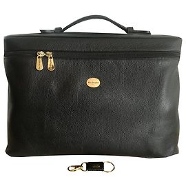 Beau porte documents "Mac Douglas" en cuir grainé noir TBE Noir