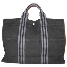 Hermès-HERMES vintage bag Toto-Dark grey