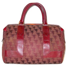 Lanvin-LANVIN vintage boston 30  canvas logo-Dark red