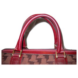 Lanvin-LANVIN vintage boston 30  canvas logo-Dark red