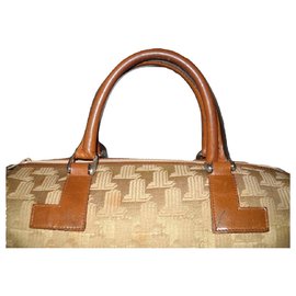 Lanvin-LANVIN vintage boston 30 canvas logo-Beige,Caramel