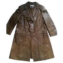 Autre Marque Giacca lunga in pelle di agnello Elegance Paris Cammello Altro