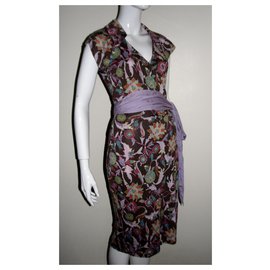 Diane Von Furstenberg-Attica silk wrap dress-Brown,Multiple colors