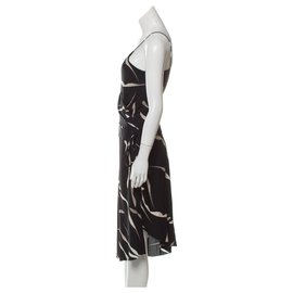 Diane Von Furstenberg-Brenndah asymmetrisches Kleid-Schwarz,Weiß
