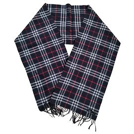 Atemberaubender Burberry Wollschal Schwarz Rot
