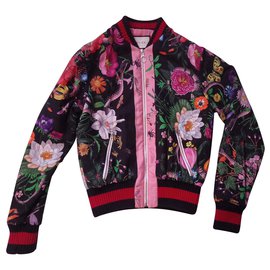 Gucci Silk Bomber Jacket Flower and Snake Pattern Multiple colors