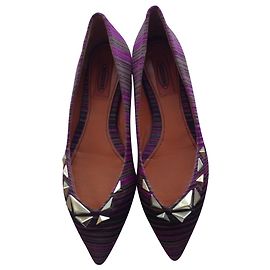 Missoni Ballerine con punta e borchie Marrone Porpora