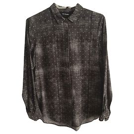 Camicia The Kooples in seta grigia Grigio