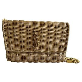 Saint Laurent Kate-Monogrammtasche Beige