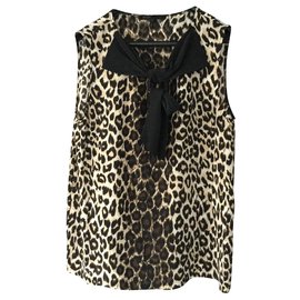Maje leopard silk top Leopard print