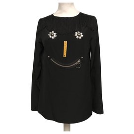 Camicetta Moschino Cheap And Chic in seta nera Nero