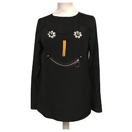 Moschino Cheap And Chic Seidenbluse Schwarz Schwarz