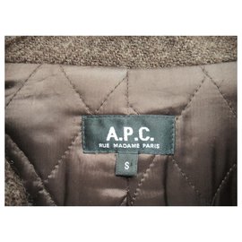 Apc-Cappotto APC in Harris Tweed taglia S-Marrone