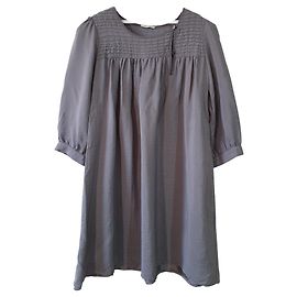 Robe en soie Sessun grise argentée Taille M Argenté Gris