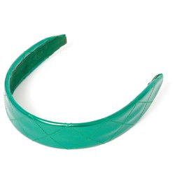 Chanel-GREEN QUILTED HEADBAND-Green