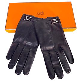 Hermès Guantes Negro