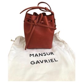 Mansur Gavriel-Mini mini bolso de cubo-Castaño