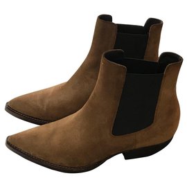 Saint Laurent-Ankle Boots-Caramel
