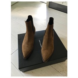 Saint Laurent-Ankle Boots-Caramel