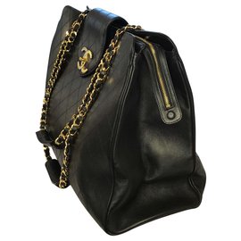 Chanel-XL Travel Tote Bag-Black