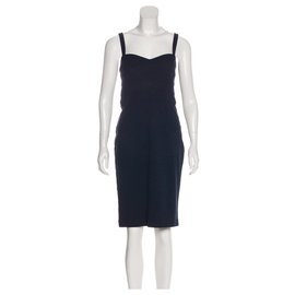 Diane Von Furstenberg-DvF Sippery bodycon dress-Dark blue
