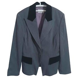 Vintage Taifun Collection Blazer Grau Schwarz Schwarz Grau