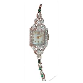 Autre Marque-Vintage white gold diamond watch-Silvery