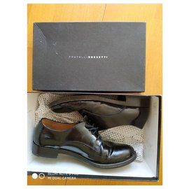 Fratelli Rosseti-fratelli rossetti shiny black leather lace up 65106-Black