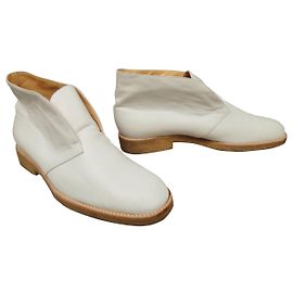 Bottines Céline en cuir d'agneau blanc 36.5 Blanc