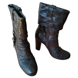Autre Marque-sand 9068 heeled ankle boots-Dark brown