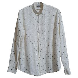Chemise Samsoe & Samsoe en coton blanc et bleu Blanc Bleu