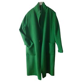 Zara Flannel wool coat Olive green