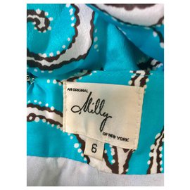 Milly-Jupe asymétrique Milly of New York-Blanc,Turquoise