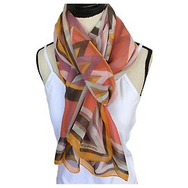 Hermès Stola di chiffon Corallo