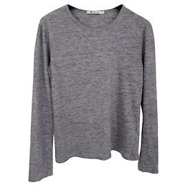 T By Alexander Wang Leinentop Grau Melange Grau