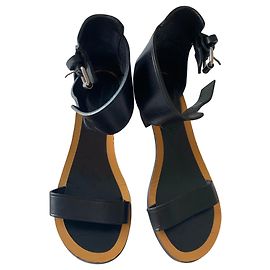 Isabel Marant Jaerin Sandals Black Leather Black