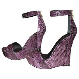 Sandalias de pitón Balmain Samara Púrpura