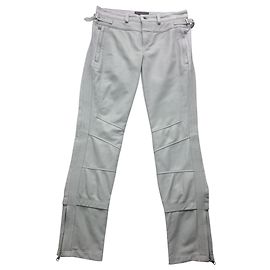 Pantaloni Diesel in pelle nera e denim, Taglia IT38 Grigio
