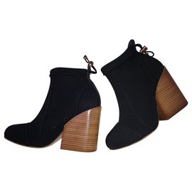 Chloé Ankle Boots Black Polyester Black